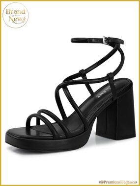 Women's Chunky Platform Strappy High Heel Sandals Ankle Strap Buckle